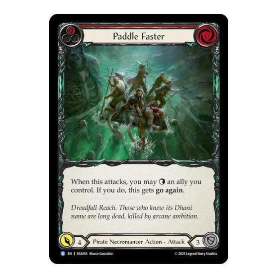 Paddle Faster () #SEA054 Rare (Lightly Played) High Seas Flesh and Blood TCG: 2025