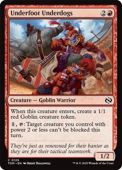 Underfoot Underdogs (TDM) #129 Common (Lightly Played) Tarkir: Dragonstorm Magic: The Gathering: 2025