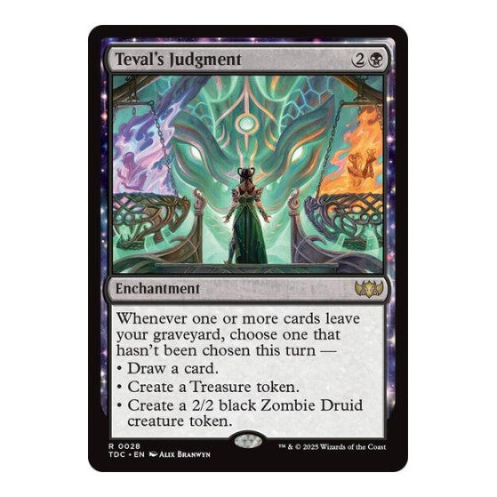 Teval's Judgment (TDC) #28 Rare (Near Mint) Commander: Tarkir: Dragonstorm Magic: The Gathering: 2025