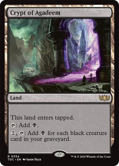 Crypt of Agadeem (TDC) #354 Rare (Near Mint) Commander: Tarkir: Dragonstorm Magic: The Gathering: 2025