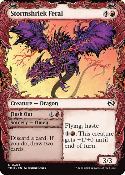 Stormshriek Feral Showcase (TDM) #304 Common (Foil Lightly Played) Tarkir: Dragonstorm Magic: The Gathering: 2025
