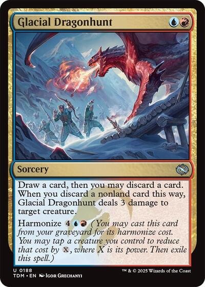 Glacial Dragonhunt (TDM) #188 Uncommon (Lightly Played) Tarkir: Dragonstorm Magic: The Gathering: 2025