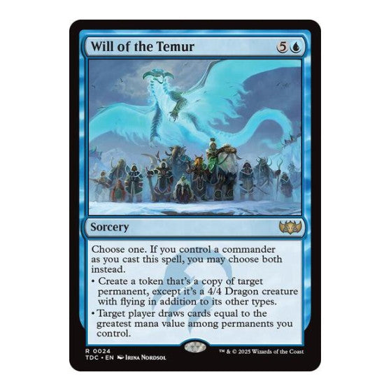 Will of the Temur (TDC) #24 Rare (Lightly Played) Commander: Tarkir: Dragonstorm Magic: The Gathering: 2025