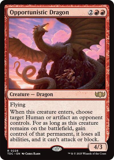 Opportunistic Dragon (TDC) #228 Rare (Lightly Played) Commander: Tarkir: Dragonstorm Magic: The Gathering: 2025