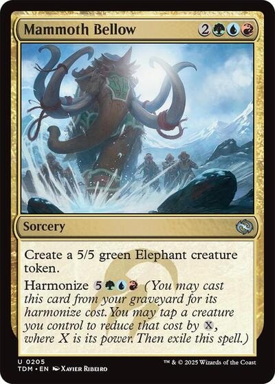 Mammoth Bellow (TDM) #205 Uncommon (Lightly Played) Tarkir: Dragonstorm Magic: The Gathering: 2025
