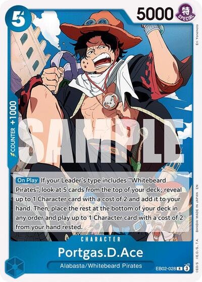 Portgas.D.Ace (EB-02) #EB02-028 Rare (Foil Lightly Played) Extra Booster: Anime 25th Collection One Piece Card Game: 2025