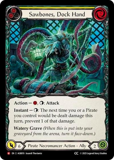 Sawbones, Dock Hand (CC Label) () #AGB019 Majestic (Lightly Played) Armory Deck: Gravy Bones Flesh and Blood TCG: 2025