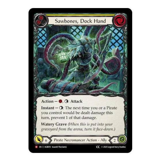 Sawbones, Dock Hand (CC Label) () #AGB019 Majestic (Lightly Played) Armory Deck: Gravy Bones Flesh and Blood TCG: 2025