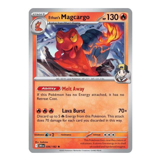 Ethan's Magcargo (DRI) #036/182 Rare SV10: Destined Rivals Pokemon: 2025
