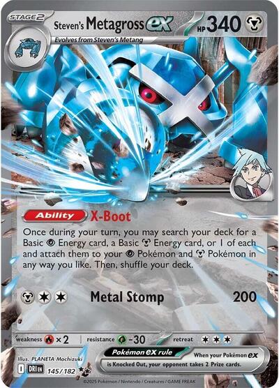 Stevens Metagross ex (DRI) #145/182 Double Rare (Holofoil Near Mint) SV10: Destined Rivals Pokemon: 2025