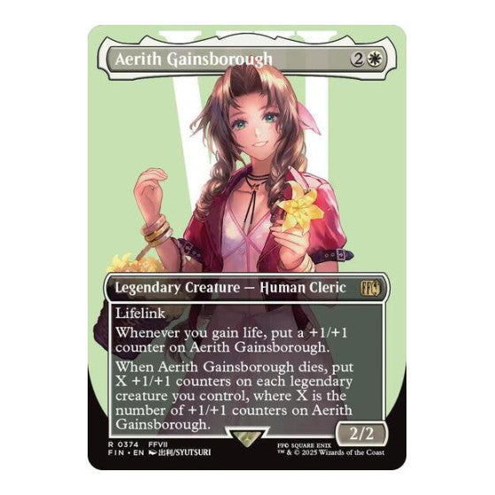 Aerith Gainsborough (Borderless) (FIN) #374 Rare (Near Mint) FINAL FANTASY Magic: The Gathering: 2025