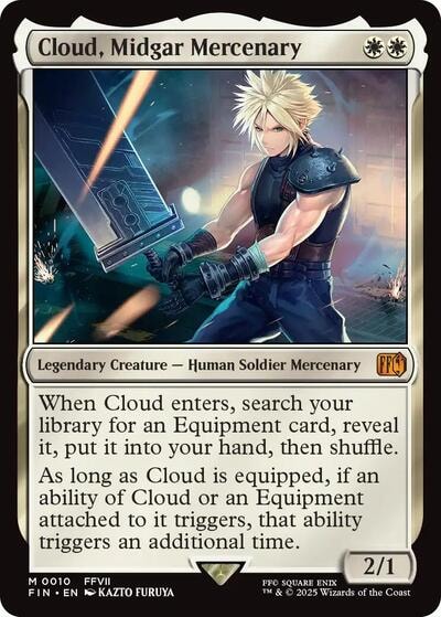 Cloud, Midgar Mercenary (FIN) #10 Mythic Rare (Near Mint) FINAL FANTASY Magic: The Gathering: 2025