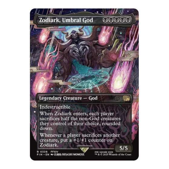 Zodiark, Umbral God (Borderless) (FIN) #336 Rare (Lightly Played) FINAL FANTASY Magic: The Gathering: 2025