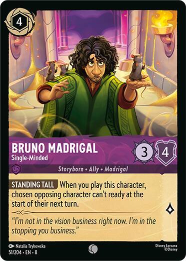 Bruno Madrigal - Single-Minded (8) #51/204 Common (Near Mint) Reign of Jafar Disney Lorcana: 2025