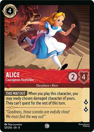 Alice Courageous Keyholder (8) #127/204 Common (Cold Foil Near Mint) Reign of Jafar Disney Lorcana: 2025