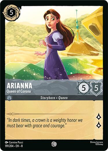 Arianna - Queen of Corona (8) #191/204 Common (Near Mint) Reign of Jafar Disney Lorcana: 2025