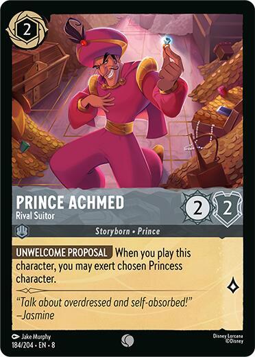 Prince Achmed - Rival Suitor (8) #184/204 Common (Near Mint) Reign of Jafar Disney Lorcana: 2025