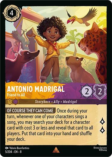 Antonio Madrigal - Friend to All (8) #5/204 Rare (Near Mint) Reign of Jafar Disney Lorcana: 2025