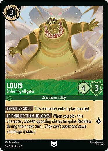 Louis - Endearing Alligator (8) #95/204 Uncommon (Near Mint) Reign of Jafar Disney Lorcana: 2025