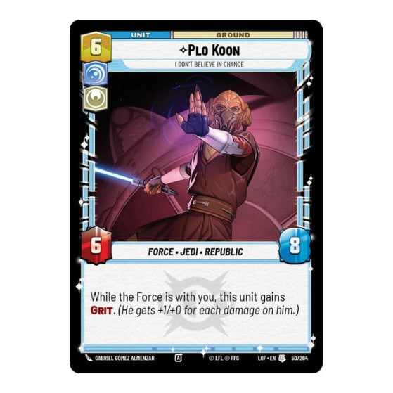 Plo Koon - I Don't Believe in Chance (LOF) #050/264 Uncommon (Near Mint) Legends of the Force Star Wars: Unlimited: 2025