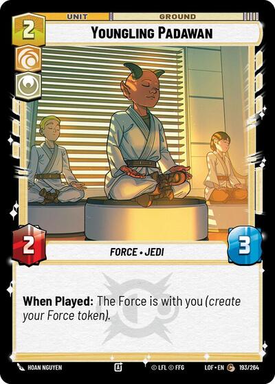 Youngling Padawan (LOF) #193/264 Common (Near Mint) Legends of the Force Star Wars: Unlimited: 2025