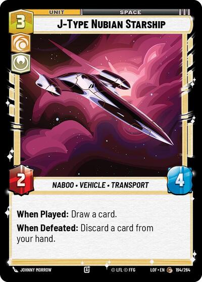 J Type Nubian Starship (LOF) #194/264 Common (Near Mint) Legends of the Force Star Wars: Unlimited: 2025