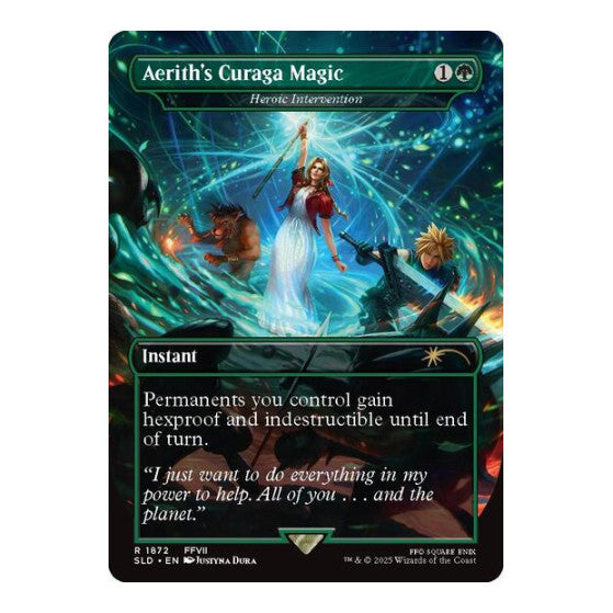 Aerith's Curaga Magic - Heroic Intervention (SLD) #1872 Rare (Near Mint) Secret Lair Drop Series Magic: The Gathering: 2026