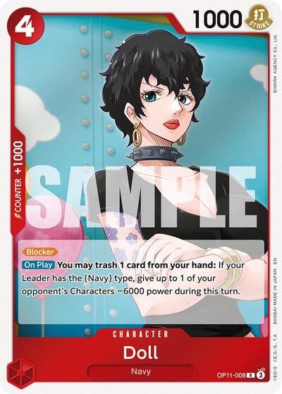 Doll (OP11) #OP11-008 Rare (Foil Lightly Played) A Fist of Divine Speed One Piece Card Game: 2025