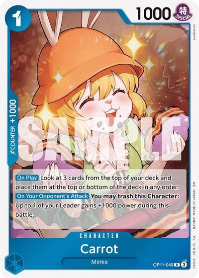 Carrot (OP11) #OP11-049 Rare (Foil Lightly Played) A Fist of Divine Speed One Piece Card Game: 2025