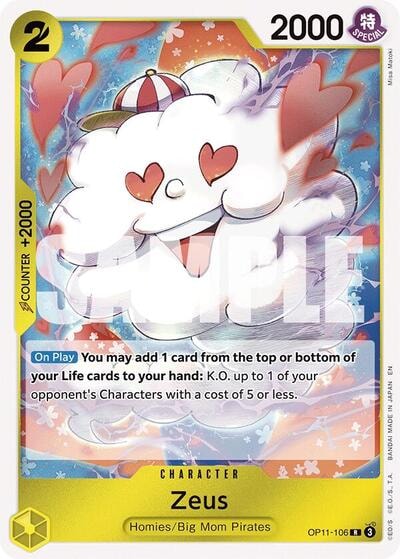 Zeus (OP11) #OP11-106 Rare (Foil Lightly Played) A Fist of Divine Speed One Piece Card Game: 2025