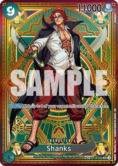 Shanks SP (OP11) #ST16-004 Secret Rare (Foil Near Mint) A Fist of Divine Speed One Piece Card Game: 2025