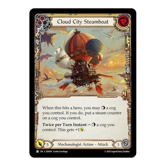 Cloud City Steamboat (Yellow) () #SEA016 Rare (Lightly Played) High Seas Flesh and Blood TCG: 2025