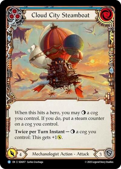 Cloud City Steamboat (Blue) () #SEA017 Rare (Lightly Played) High Seas Flesh and Blood TCG: 2025