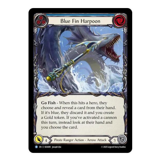 Blue Fin Harpoon () #SEA089 Rare (Lightly Played) High Seas Flesh and Blood TCG: 2025