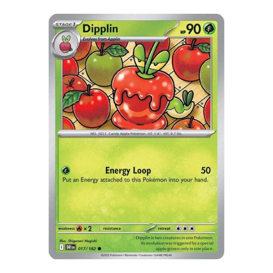 Dipplin (DRI) #017/182 Common (Reverse Holofoil Lightly Played) SV10: Destined Rivals Pokemon: 2025