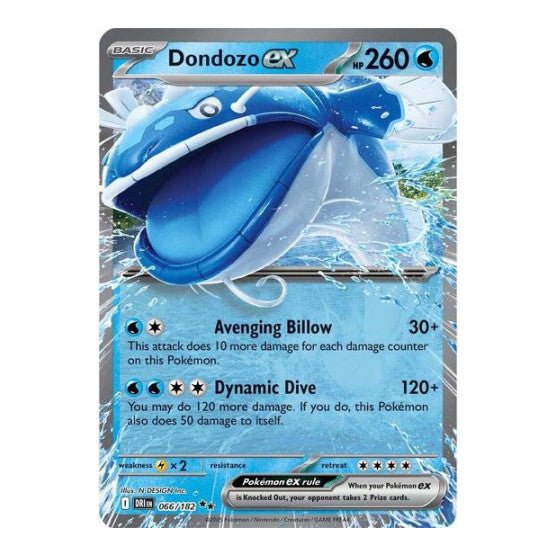 Dondozo ex - 066/182 (DRI) #066/182 Double Rare (Holofoil Near Mint) SV10: Destined Rivals Pokemon: 2025