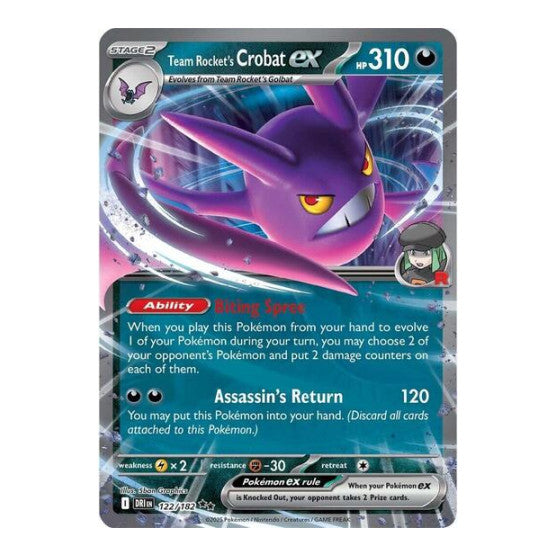 Team Rocket's Crobat ex - 122/182 (DRI) #122/182 Double Rare (Holofoil Near Mint) SV10: Destined Rivals Pokemon: 2025