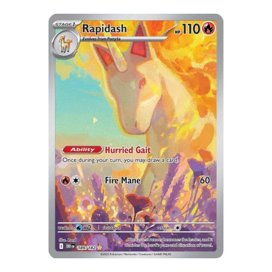 Rapidash - 189/182 (DRI) #189/182 Illustration Rare (Holofoil Near Mint) SV10: Destined Rivals Pokemon: 2025