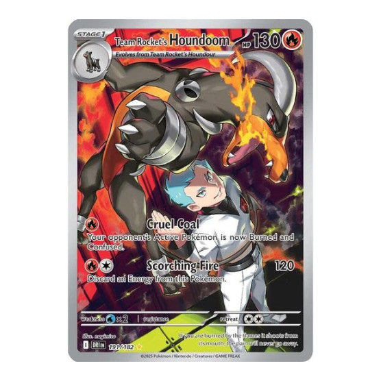 Team Rocket's Houndoom - 191/182 (DRI) #191/182 Illustration Rare (Holofoil Near Mint) SV10: Destined Rivals Pokemon: 2025
