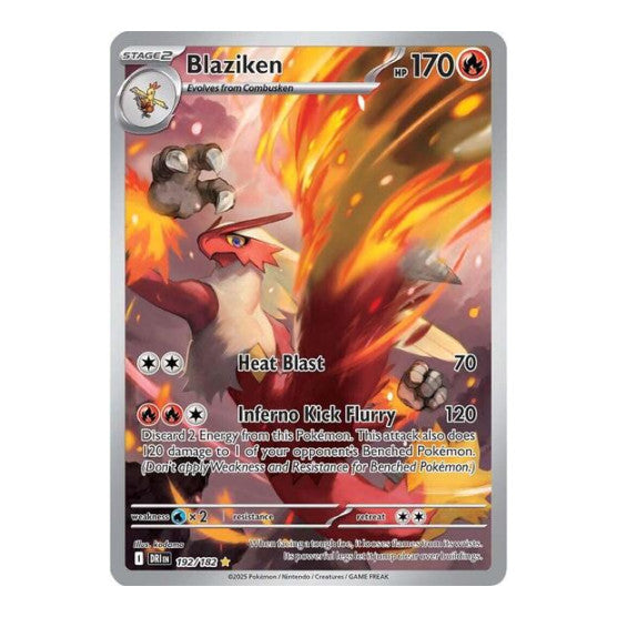Blaziken - 192/182 (DRI) #192/182 Illustration Rare (Holofoil Near Mint) SV10: Destined Rivals Pokemon: 2025