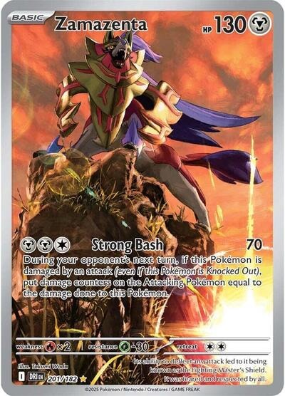 Zamazenta - 201/182 (DRI) #201/182 Illustration Rare (Holofoil Near Mint) SV10: Destined Rivals Pokemon: 2025