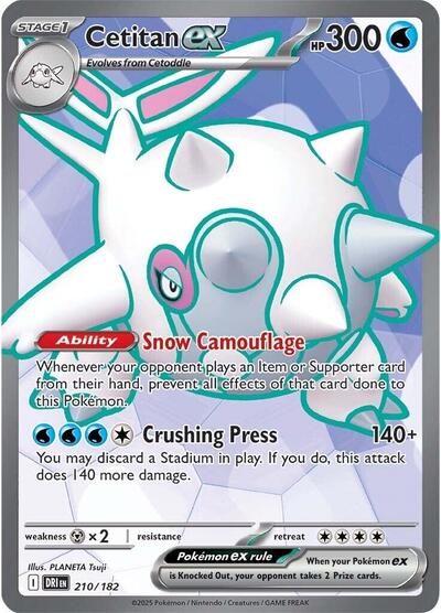 Cetitan ex 210 182 (DRI) #210/182 Ultra Rare (Holofoil Near Mint) SV10: Destined Rivals Pokemon: 2025