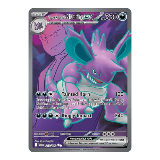 Team Rocket's Nidoking ex - 216/182 (DRI) #216/182 Ultra Rare (Holofoil Near Mint) SV10: Destined Rivals Pokemon: 2025