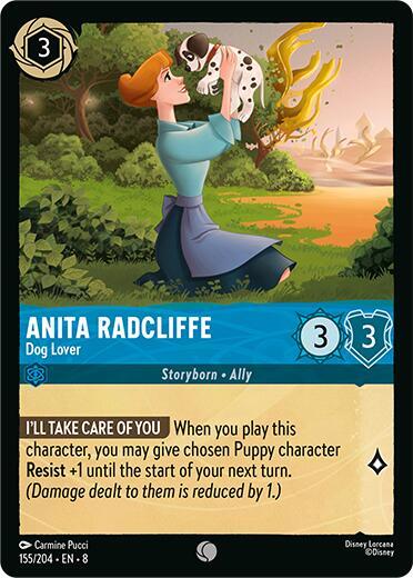 Anita Radcliffe - Dog Lover (8) #155/204 Common (Near Mint) Reign of Jafar Disney Lorcana: 2025