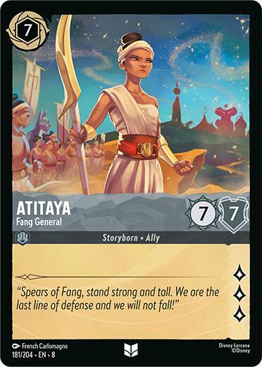 Atitaya Fang General (8) #181/204 Uncommon (Near Mint) Reign of Jafar Lorcana TCG: 2025