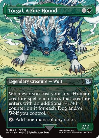 Torgal, A Fine Hound (Borderless) (FIN) #345 Uncommon (Lightly Played) FINAL FANTASY Magic: The Gathering: 2025