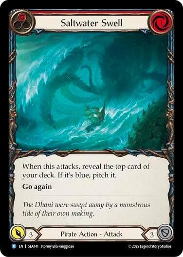 Saltwater Swell (Red) () #SEA141 Rare (Lightly Played) High Seas Flesh and Blood TCG: 2025