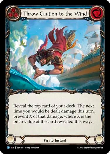 Throw Caution to the Wind () #SEA150 Rare (Lightly Played) High Seas Flesh and Blood TCG: 2025