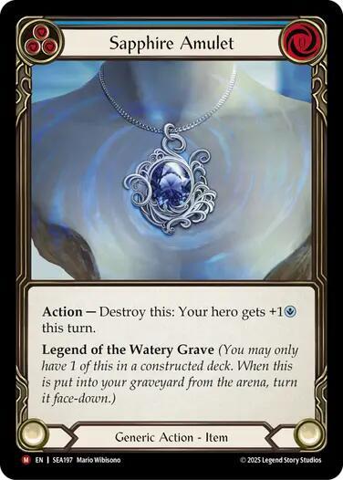 Sapphire Amulet () #SEA197 Majestic (Near Mint) High Seas Flesh and Blood TCG: 2025