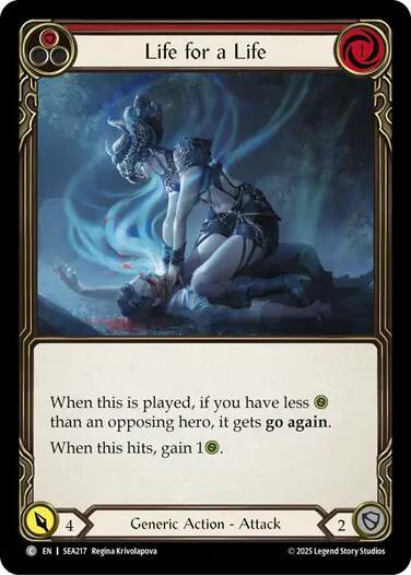 Life for a Life Red () #SEA217 Common (Lightly Played) High Seas Flesh and Blood TCG: 2025